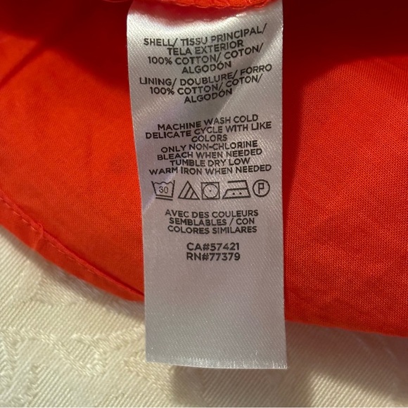 ❤️2/$15 or 3/$26❤️ Ann Taylor Orange Eyelet Embroidered Top, Size XS - Picture 6 of 6